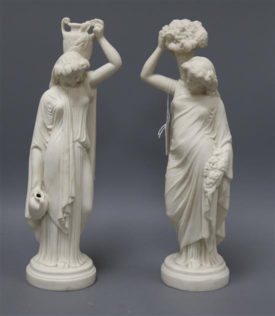 A pair of Parian figures tallest 35cm